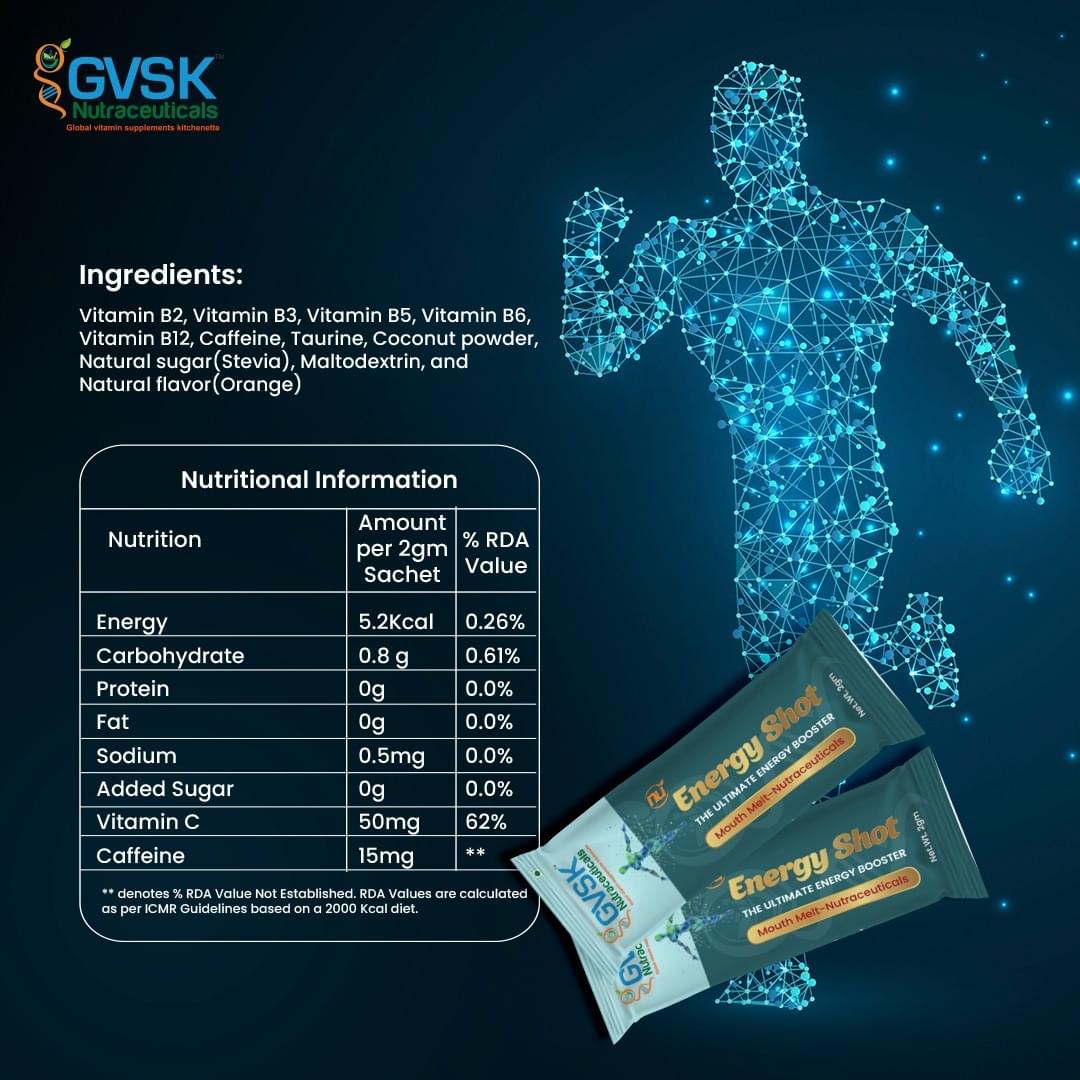ENERGY SHOT (30 Melt in Mouth Sachets) - Image 2